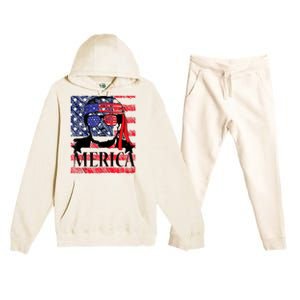 Funny Merica Trump 4th Of July Premium Hooded Sweatsuit Set