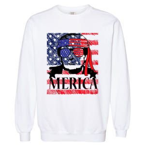 Funny Merica Trump 4th Of July Garment-Dyed Sweatshirt