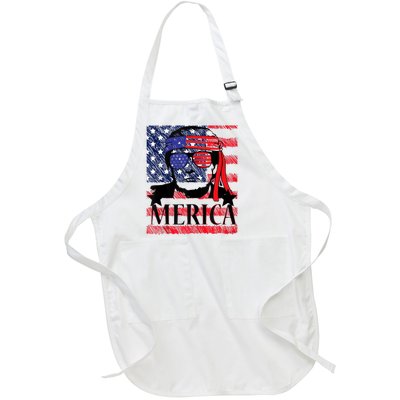 Funny Merica Trump 4th Of July Full-Length Apron With Pockets