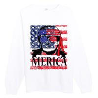 Funny Merica Trump 4th Of July Premium Crewneck Sweatshirt