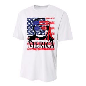 Funny Merica Trump 4th Of July Performance Sprint T-Shirt