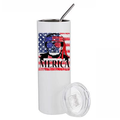 Funny Merica Trump 4th Of July Stainless Steel Tumbler