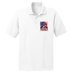 Funny Merica Trump 4th Of July PosiCharge RacerMesh Polo