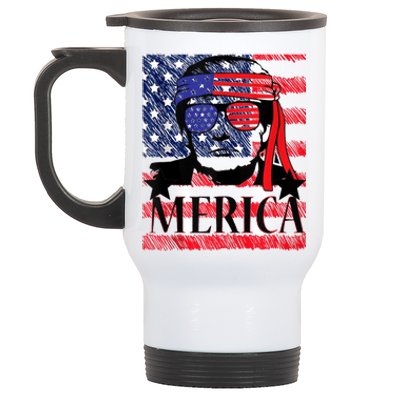 Funny Merica Trump 4th Of July Stainless Steel Travel Mug