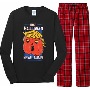 Funny Make This Halloween Great Again With Donald Trump Gift Long Sleeve Pajama Set