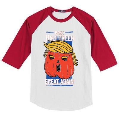 Funny Make This Halloween Great Again With Donald Trump Gift Kids Colorblock Raglan Jersey