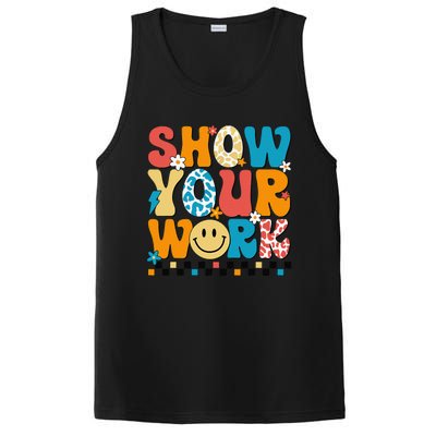 Funny Math Teacher Show Your Work Cute Test Day Teacher PosiCharge Competitor Tank