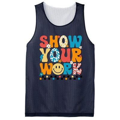 Funny Math Teacher Show Your Work Cute Test Day Teacher Mesh Reversible Basketball Jersey Tank