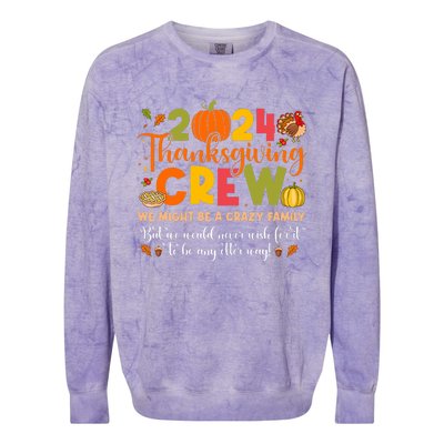 Family Matching Thanksgiving 2024 Thanksgiving Crew Turkey Colorblast Crewneck Sweatshirt