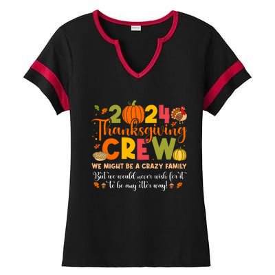 Family Matching Thanksgiving 2024 Thanksgiving Crew Turkey Ladies Halftime Notch Neck Tee