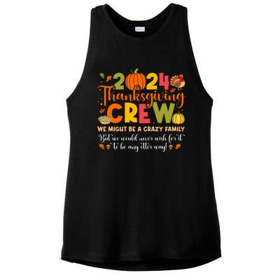 Family Matching Thanksgiving 2024 Thanksgiving Crew Turkey Ladies PosiCharge Tri-Blend Wicking Tank