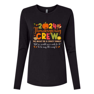 Family Matching Thanksgiving 2024 Thanksgiving Crew Turkey Womens Cotton Relaxed Long Sleeve T-Shirt