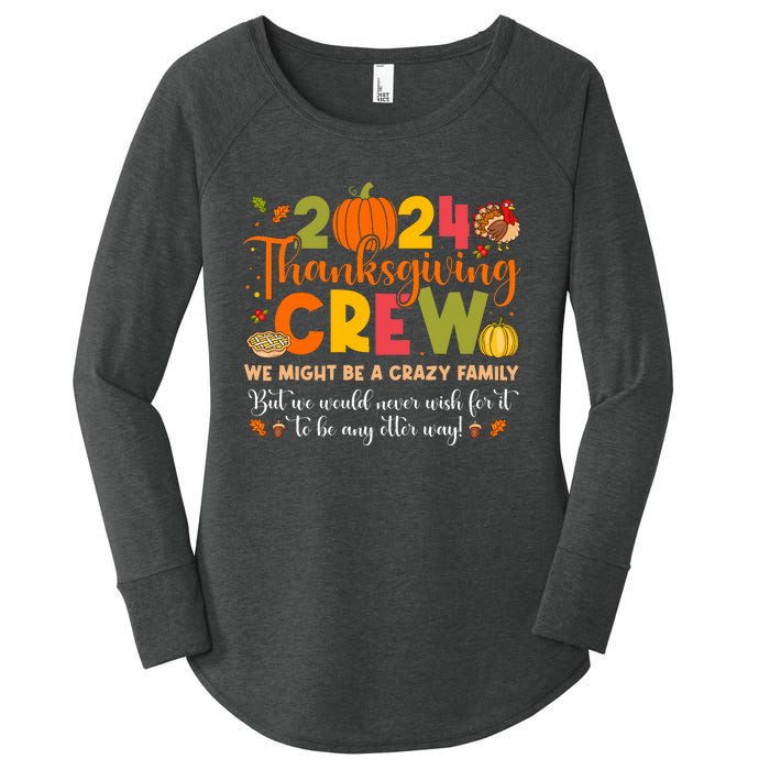 Family Matching Thanksgiving 2024 Thanksgiving Crew Turkey Women's Perfect Tri Tunic Long Sleeve Shirt