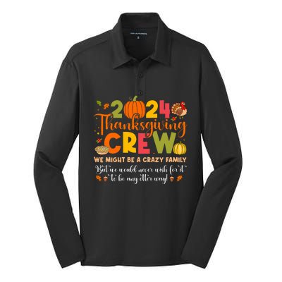 Family Matching Thanksgiving 2024 Thanksgiving Crew Turkey Silk Touch Performance Long Sleeve Polo