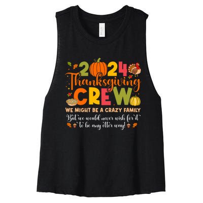 Family Matching Thanksgiving 2024 Thanksgiving Crew Turkey Women's Racerback Cropped Tank