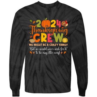 Family Matching Thanksgiving 2024 Thanksgiving Crew Turkey Tie-Dye Long Sleeve Shirt