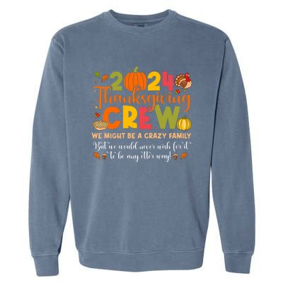 Family Matching Thanksgiving 2024 Thanksgiving Crew Turkey Garment-Dyed Sweatshirt