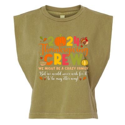 Family Matching Thanksgiving 2024 Thanksgiving Crew Turkey Garment-Dyed Women's Muscle Tee