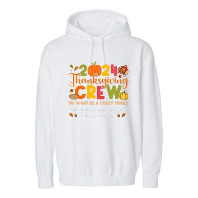 Family Matching Thanksgiving 2024 Thanksgiving Crew Turkey Garment-Dyed Fleece Hoodie