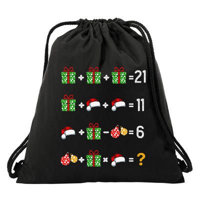 Funny Math Teacher Order Of Operations Quiz Xmas Drawstring Bag