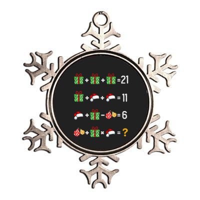 Funny Math Teacher Order Of Operations Quiz Xmas Metallic Star Ornament