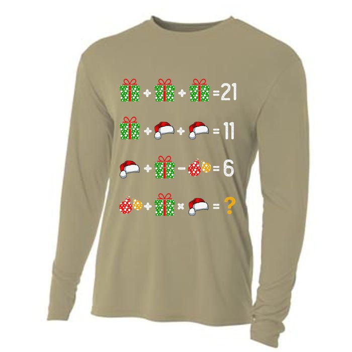 Funny Math Teacher Order Of Operations Quiz Xmas Cooling Performance Long Sleeve Crew