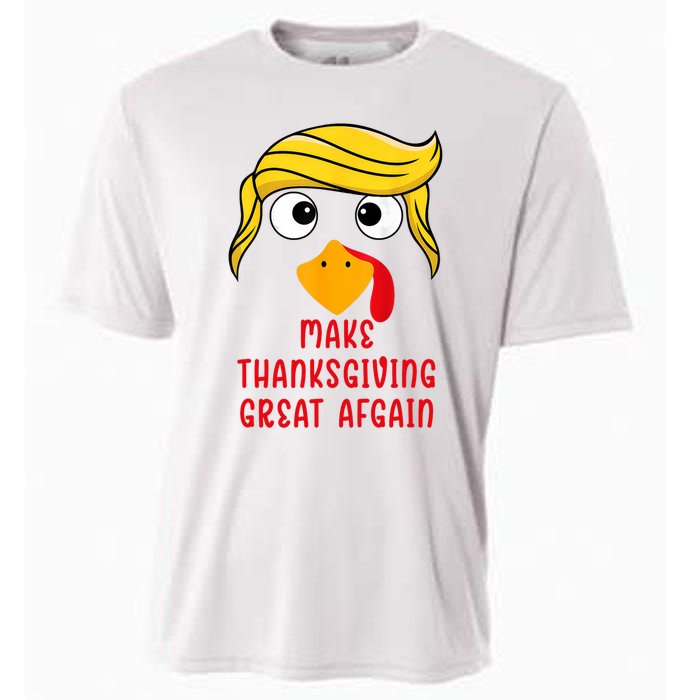 Funny Make Thanksgiving Great Again Trump Turkey Cooling Performance Crew T-Shirt