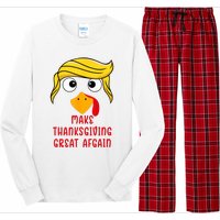 Funny Make Thanksgiving Great Again Trump Turkey Long Sleeve Pajama Set