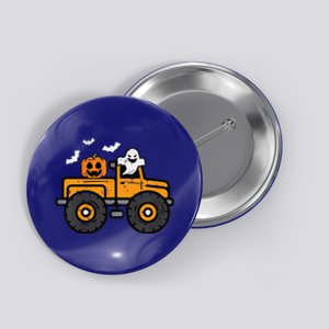 Funny Monster Truck Ghost Pumpkin Halloween Costume Button