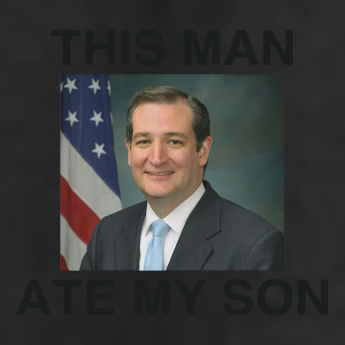 Funny Meme Ted Cruz This Man Ate My Son Parody 7 Panel Mesh Trucker Snapback Hat