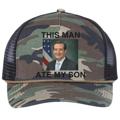 Funny Meme Ted Cruz This Man Ate My Son Parody Retro Rope Trucker Hat Cap