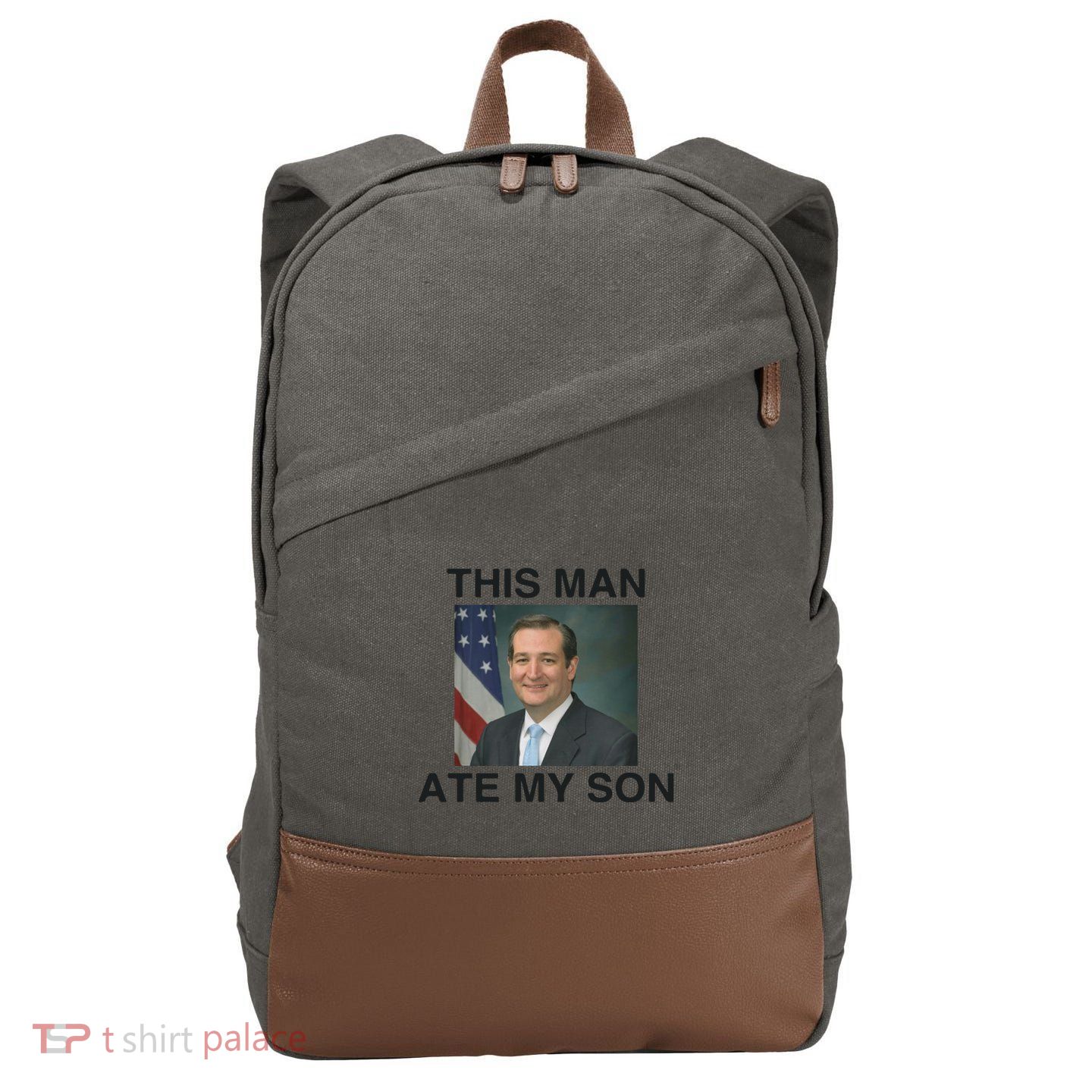 Funny Meme Ted Cruz This Man Ate My Son Parody Cotton Canvas Backpack