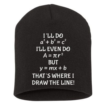 Funny Math Teacher Joke Quote Short Acrylic Beanie