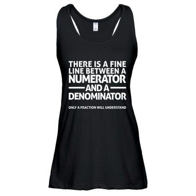 Funny Math T Fine Line Numerator Denominator Ladies Essential Flowy Tank