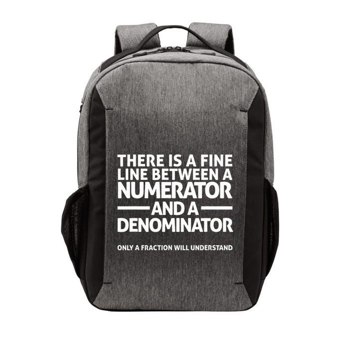 Funny Math T Fine Line Numerator Denominator Vector Backpack