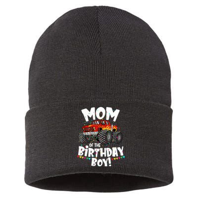 Funny Monster Truck Mom Of The Birthday Boy Gift For Her Sustainable Knit Beanie