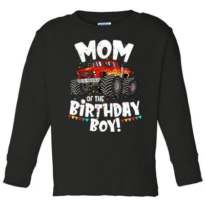 Funny Monster Truck Mom Of The Birthday Boy Gift For Her Toddler Long Sleeve Shirt