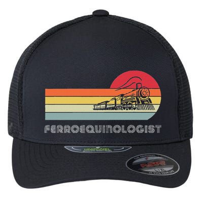Ferroequinologist Model Train Enthusiast Railroading Railfan Flexfit Unipanel Trucker Cap