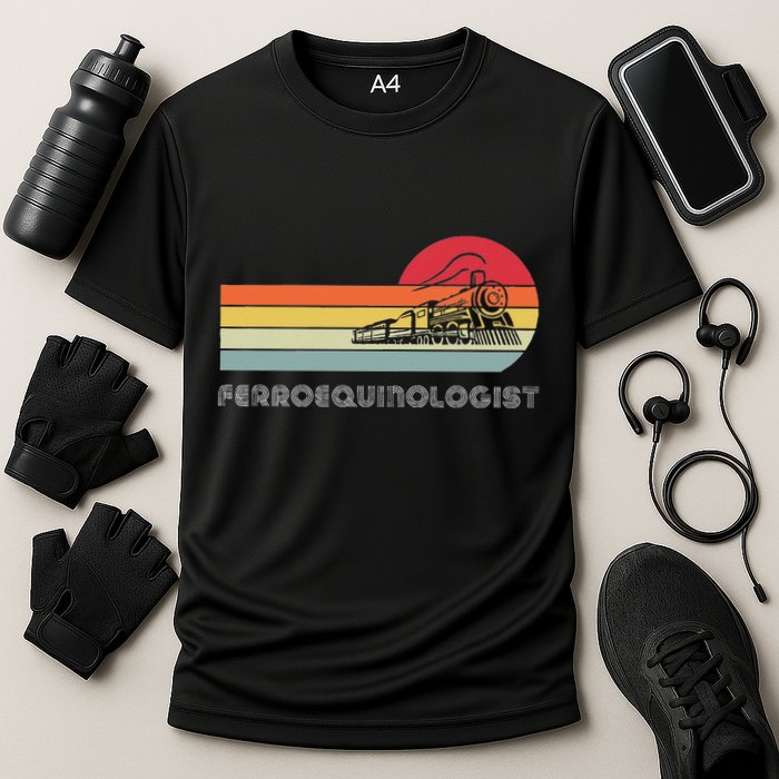 Ferroequinologist Model Train Enthusiast Railroading Railfan Performance Shirt