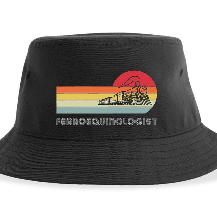 Ferroequinologist Model Train Enthusiast Railroading Railfan Sustainable Bucket Hat