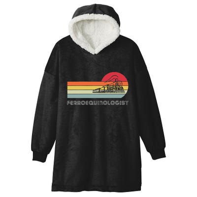 Ferroequinologist Model Train Enthusiast Railroading Railfan Hooded Wearable Blanket