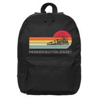 Ferroequinologist Model Train Enthusiast Railroading Railfan 16 in Basic Backpack