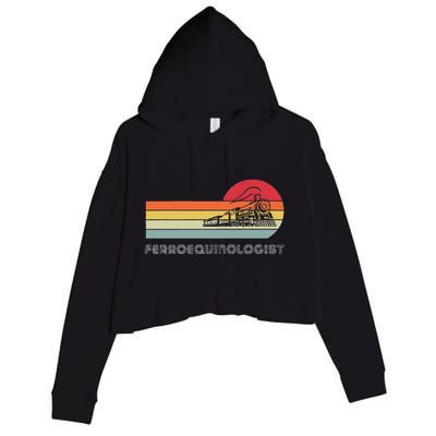 Ferroequinologist Model Train Enthusiast Railroading Railfan Crop Fleece Hoodie