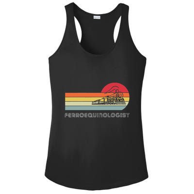 Ferroequinologist Model Train Enthusiast Railroading Railfan Ladies PosiCharge Competitor Racerback Tank