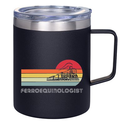 Ferroequinologist Model Train Enthusiast Railroading Railfan 12oz Stainless Steel Coffee Mug