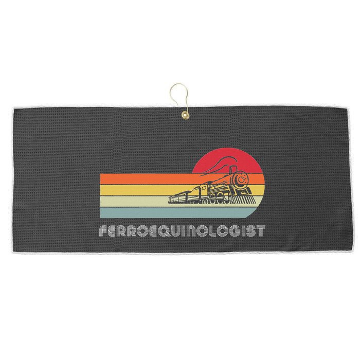 Ferroequinologist Model Train Enthusiast Railroading Railfan Large Microfiber Waffle Golf Towel