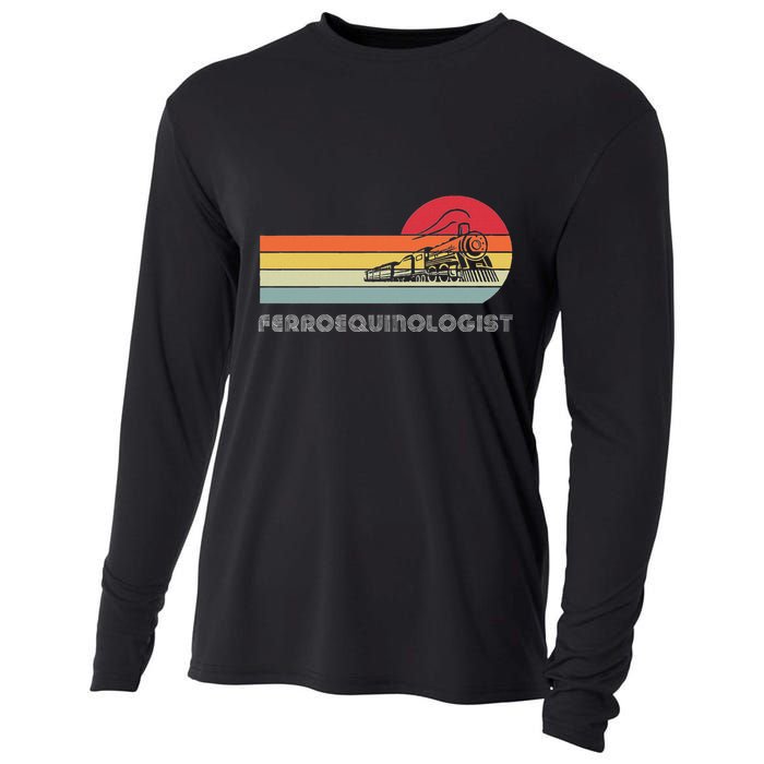 Ferroequinologist Model Train Enthusiast Railroading Railfan Cooling Performance Long Sleeve Crew