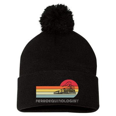 Ferroequinologist Model Train Enthusiast Railroading Railfan Pom Pom 12in Knit Beanie