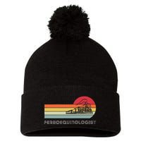 Ferroequinologist Model Train Enthusiast Railroading Railfan Pom Pom 12in Knit Beanie