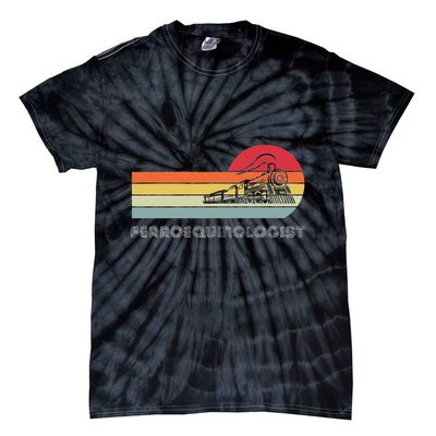 Ferroequinologist Model Train Enthusiast Railroading Railfan Tie-Dye T-Shirt